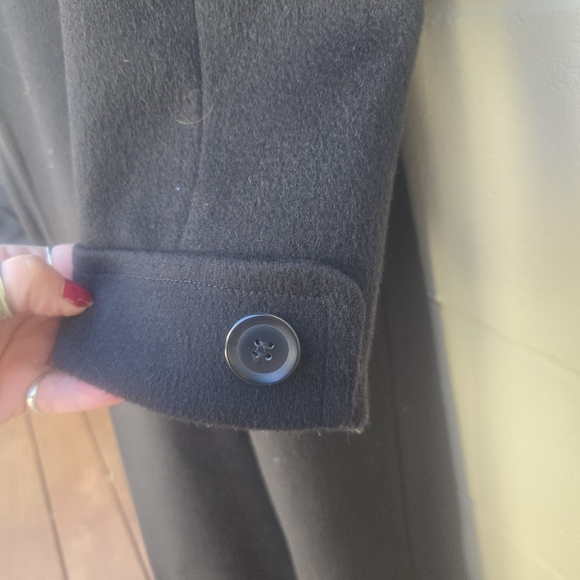 Larry Levine- Black- Maxi- Wool Coat- Size 10 - Picture 4 of 11
